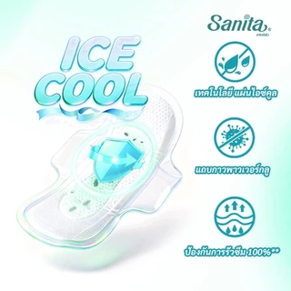 [ซื้อ1แถม1]Sanita Ice Cool /24.5ซม. 14ชิ้น แซนนิต้า ผ้าอนามัย ไอซ์คูล สลิมมีปีก ผิวนุ่ม