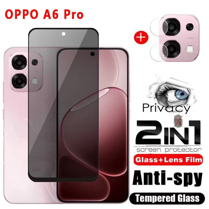 ฟิล์มกระจกกันเสือก+เลนส์กล้อง สำหรับ OPPO A6pro A6 A6X A6C A6S ฟิล์มกันรอยกันแตกแบบ 2IN1