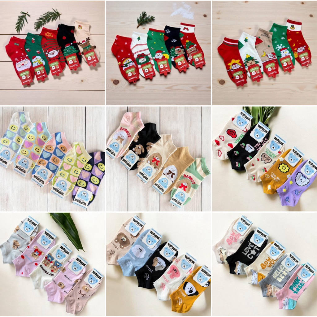 ลายใหม่‼️ ถุงเท้าแฟชั่นเกาหลี ลายการ์ตูน Freesize พร้อมส่ง