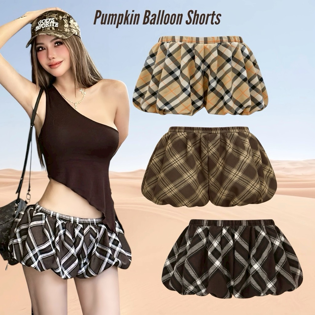 HH773🎃 Pumpkin Balloon Shorts (450.-)