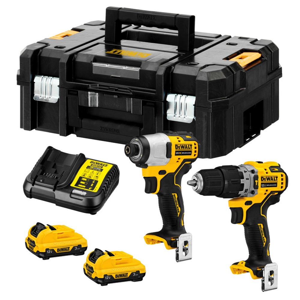 ชุดสว่านและไขควงกระแทกไร้สาย (พร้อมแบตเตอรี่) DEWALT DCK2111L2T-B1 12V