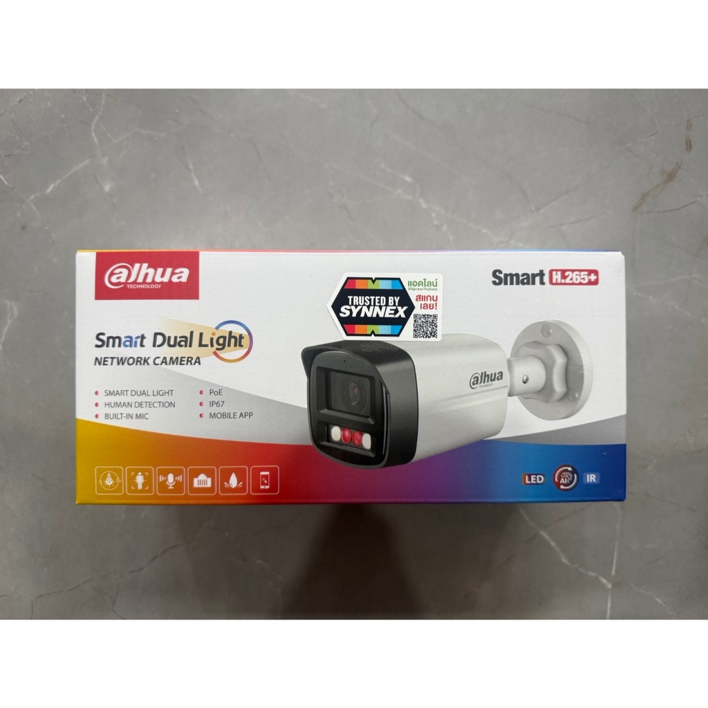 กล้องวงจรปิด IP Dahua 4MP DH-IPC-HFW1439TL1-A-IL (IP 4MP กระบอก มีไมค์ smart light)