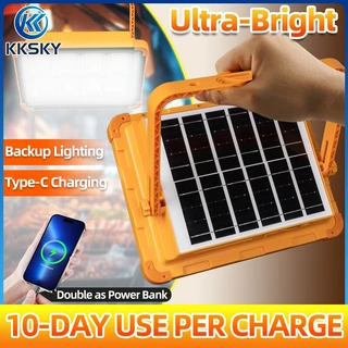 KKSKY ไฟโซล่าเซลล์ 50000W 80000W แสงแรง ไฟเตือน IP68 ชาร์จมือถือได้ ไฟแคมป์ ไฟฉุกเฉิน ที่อยู่อาศัยกันน้ำ USB อินเตอร์เฟซ