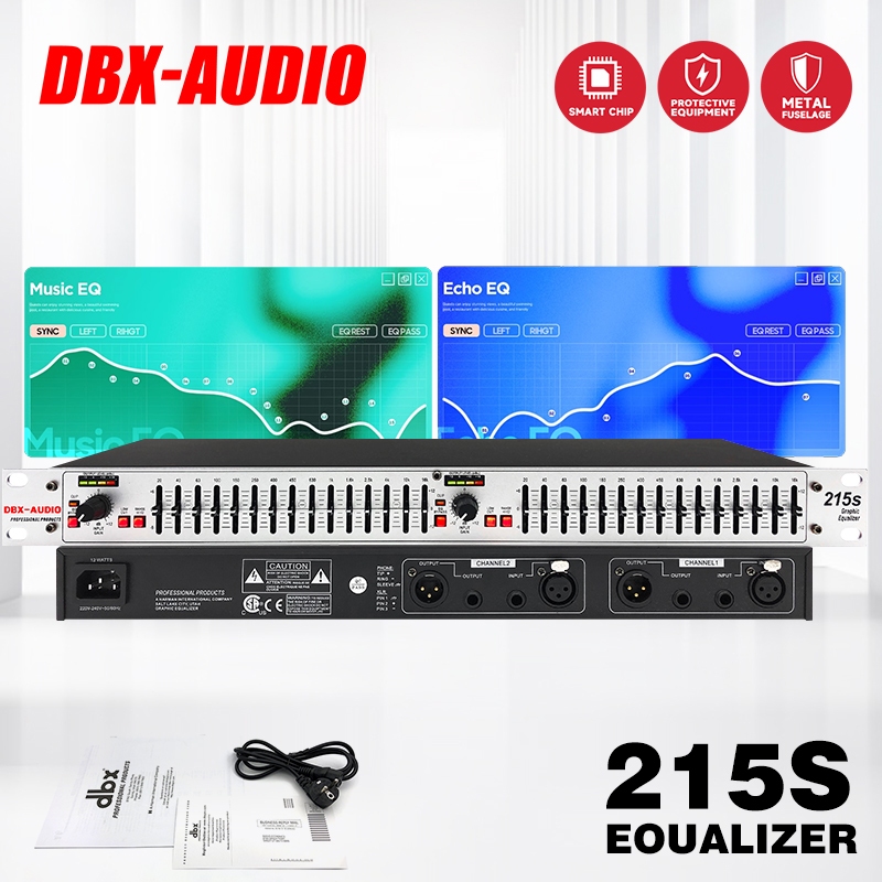 DBX-AUDIO 215S Equalizer มืออาชีพ, คู่ 15 ส่วนเอฟเฟกต์, ควอไลเซอร์ปรับความถี่เสียงสองช่อง
