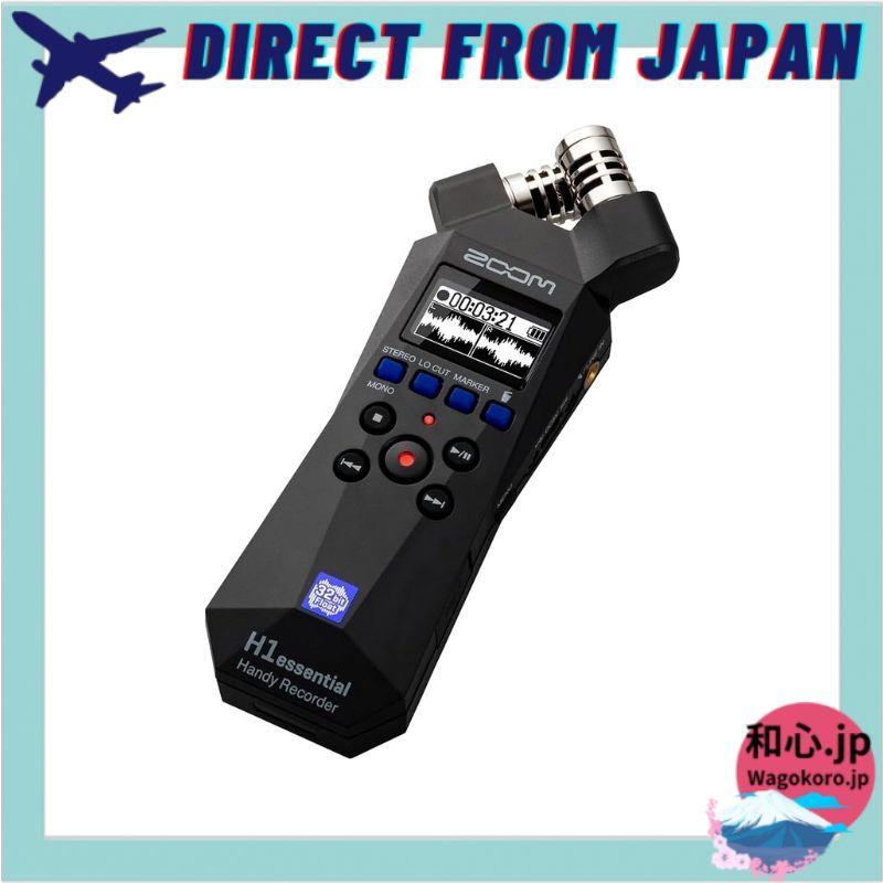 ZOOM H1 essential, a compact and lightweight handheld recorder with 32-bit float recording, USB micr