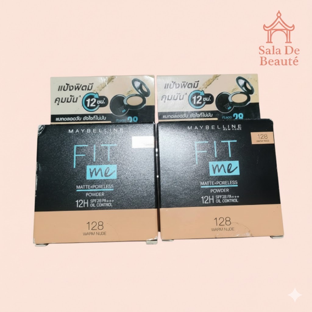Maybelline Fit Me Matte + Poreless Powder แป้งพัฟฟิตมี เบอร์128 คุมมัน 12 ชม. อำพรางรูขุมขน SPF28 PA