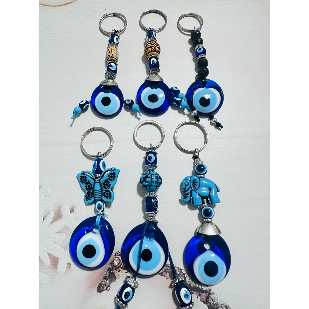 พวงกุญแจ Evil Eye ดวงตาเป็นแก้วสีน้ำเงิน สินค้าแท้จากตุรกี
