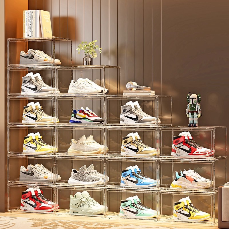 HOGO กล่องใส่รองเท้า พลาสติกแข็งใส วัสดุอะคริลิก กล่องรองเท้า High-end shoe box