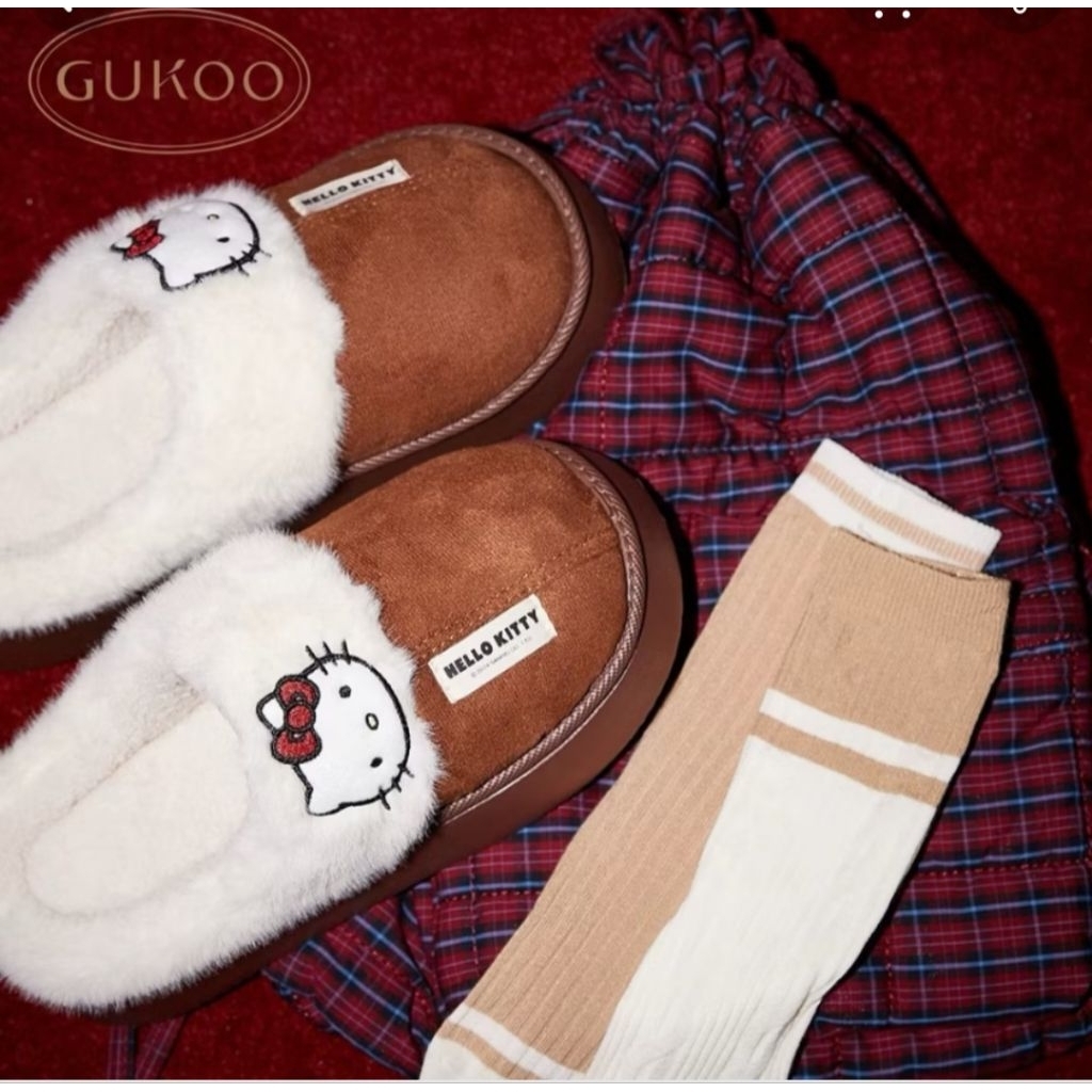 Gukoo x Hello kitty รองเท้า Slipper คิตตี้นุ่มๆ ไซส์ 36-37 (230)