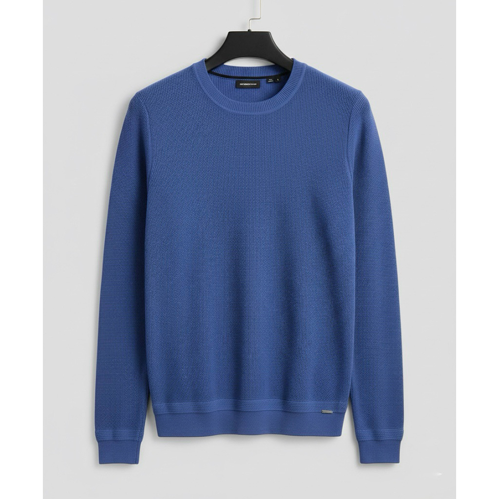 เสื้อสเวตเตอร์งานถัก 🇬🇧 SUPERDRY Supima Textured Crew Jumper อก 40 มือ 1 ของแท้ ราคา shop (3,5xx) ฿