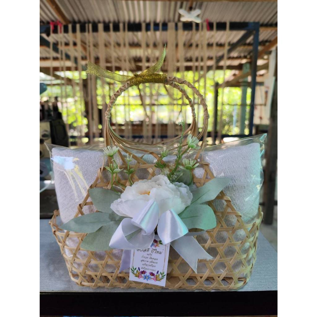 💐ผ้าคลุมไหล่(พร้อมชะลอมของขวัญ)💐ผ้าขนาด50*210 ซม.🌷ของขวัญ🌷งานแต่ง🌷งานเกษียณ - รูปที่ 6