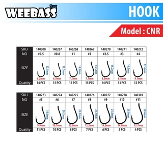 [item012] ตะขอเบ็ด จินุ (ตูดห่วง) WEEBASS CNR เบอร์ 0.5 ถึง เบอร์ 11