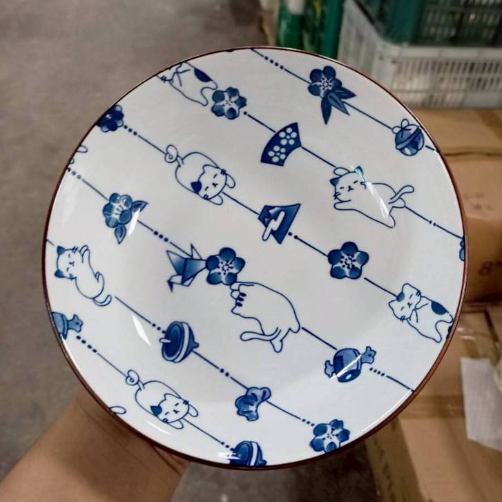 ถ้วย ชามเซรามิก ขนาด 6.5 นิ้ว ถ้วยลายแมว ถ้วยยกโหล ถ้วยราคาถูก เข้าไมโครเวฟได้