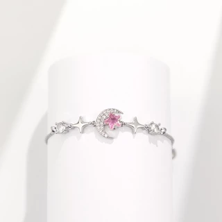 สร้อยข้อมือผู้หญิง แฟชั่น สีเงิน กำไลข้อมือ อินฟินิตี้และหัวใจ รักไม่สิ้นสุด จี้หัวใจ ทองคำขาว bracelet ของขวัญวันเกิด