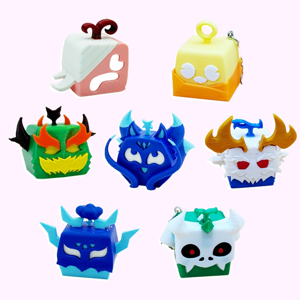 ของเล่น Roblox Blox Fruit, โมเดลพิมพ์ 3 มิติ, พวงกุญแจ, บล็อกฟรุต, ผลสายฟ้า,ดาบโยรุ, ดาบสมอเรือ, ผลคิสุเนะ พร้อมส่ง