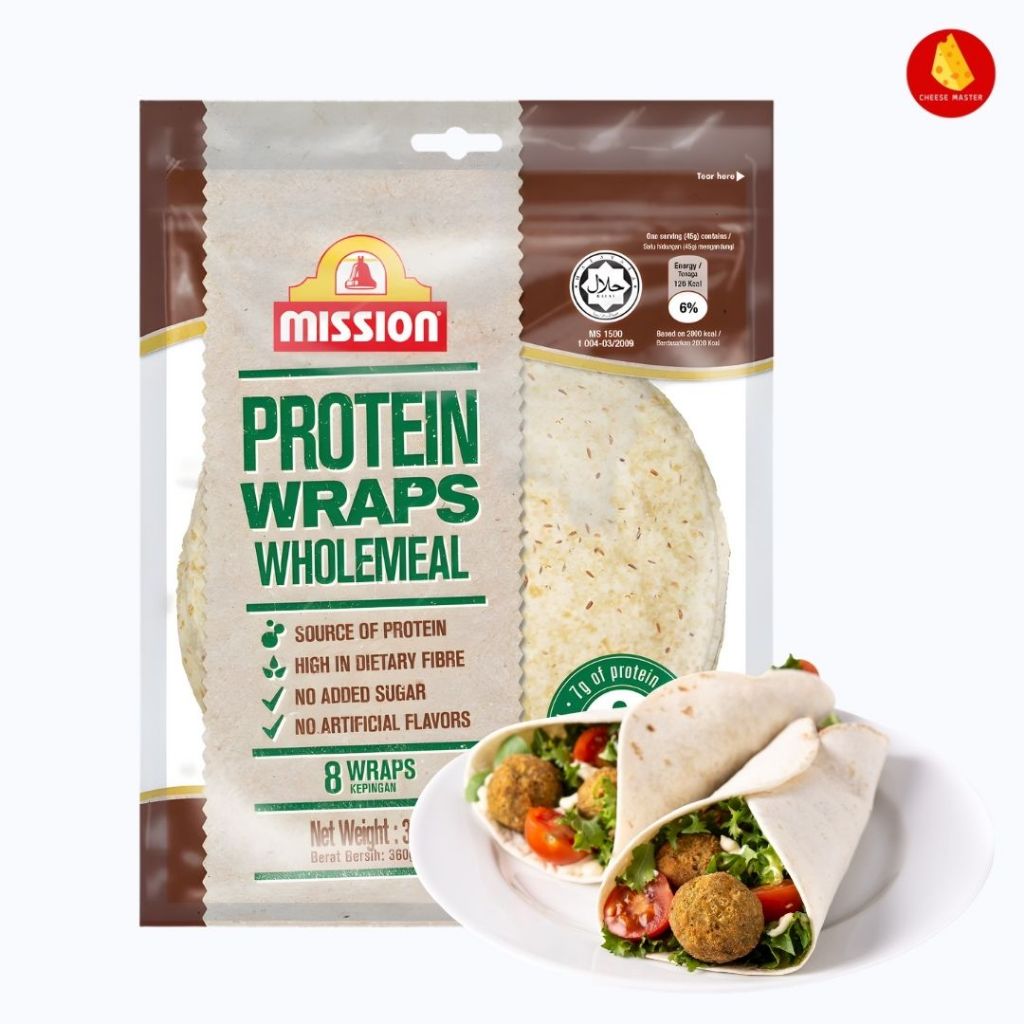 แป้งแรป โปรตีนสูง Mission High Protein Wrap 360g 8แผ่น