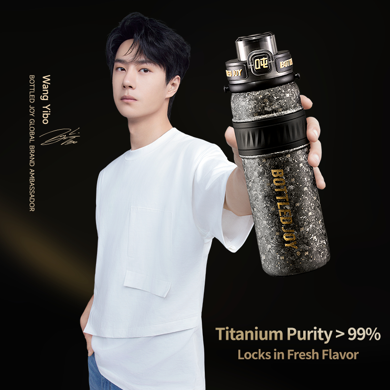 BOTTLED JOY กระบอกน้ำเก็บความเย็น Aqua Joy Slim Titanium  620ml | แถม Sticker+Postcard | Official TH