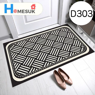 พรม3Dห้องครัว โทนดำ (ไร้ขอบ) ขนาด 40X60 cm พรมปูพื้นในห้องครัว พรมเช็ดเท้า พรมปูพื้น ซับน้ำดี ยางกันลื่น