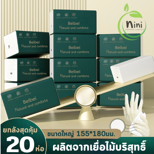 [20ห่อ ] ทิชชู่ BeiBei GB/T 20808 Air Cushion Soft Tissue  หนานุ่ม กระดาษทิชชู่