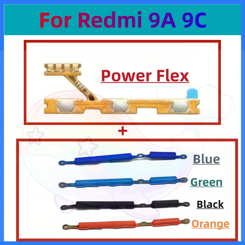 แพรปุ่มสวิตปิดเปิด ปุ่มเปิดปิด ปุ่มเปิดเสียง ปุ่มสวิตช์นอก สําหรับ Xiaomi Redmi 9A 9C