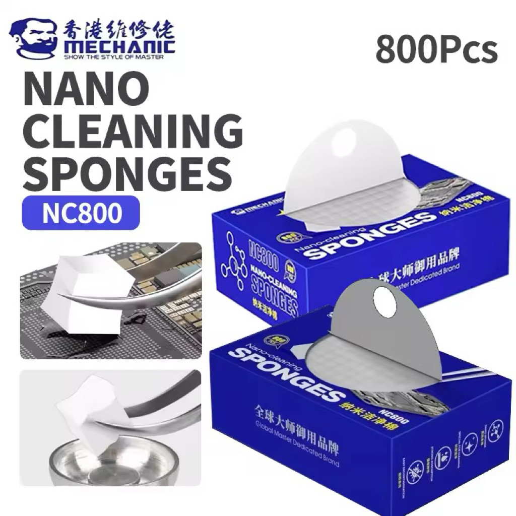 Mechanic NC800 NANO ฟองน้ําทําความสะอาดฟองน้ํา 800 PCS สําหรับเมนบอร์ด-โทรศัพท์มือถือ