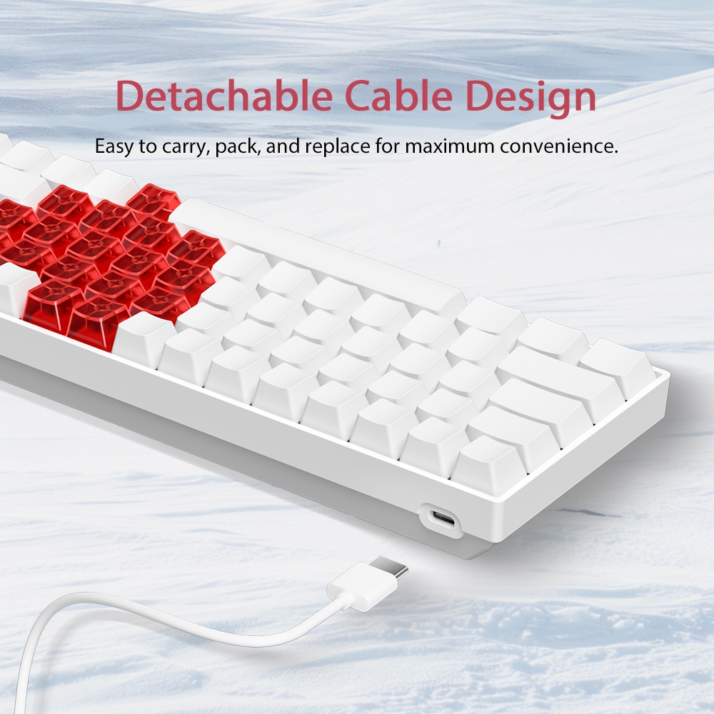 FURYCUBE TK68 คีย์บอร์ดเชิงกล HOTSWAP-5 pin คีย์บอร์ดเกมมิ่ง RGB แบบมีสาย คีย์บอร์ดภาษาไทย - รูปที่ 5