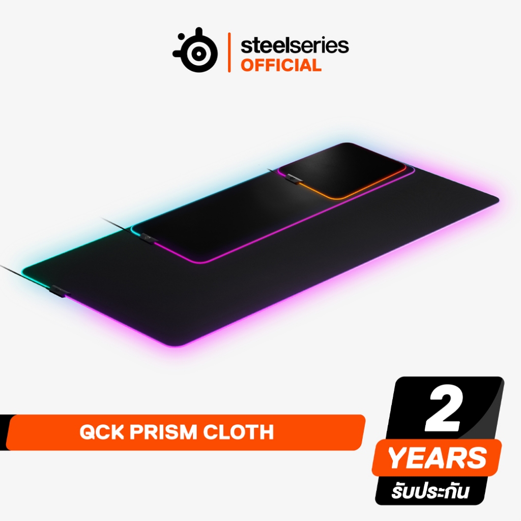 SteelSeries QcK Prism Cloth RGB Gaming Mousepad Micro Woven Cloth with Game-Enhancing Illumination