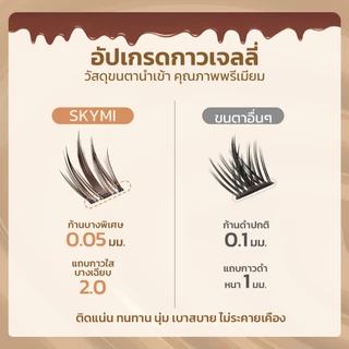 SKYMI ขนตาปลอมมีกาวในตัว 2 สีให้เลือก (ดำ/น้ำตาล) เบาสบาย ติดง่าย ติดทน – สวยหวานธรรมชาติหรือหนาโดดเด่น S100–S103