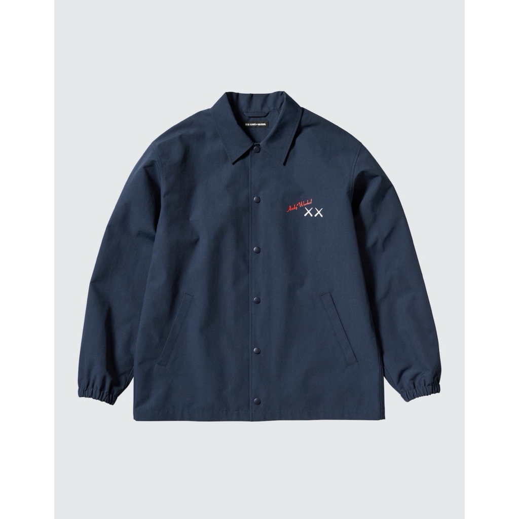 🤖 KAWS + Warhol Coach Jacket - Navy (Used once like new+Tag)