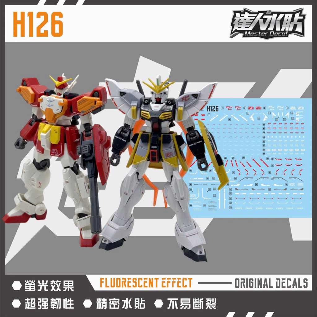 🟨ดีคอลน้ำ DL H 126 DECAL HG 1/144  XXXG01-SR GUNDAM SANDROCK/XXXG-01H2 Gundam Heavyarms Custom เรืองแสงแบล็คไลท์