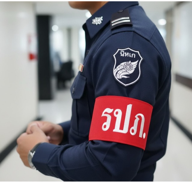 ปลอกแขนรปภ ตัวอักษรสวย!! รักษาความปลอดภัย ปลอกแขนยาม รปภ.