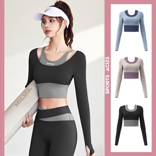 mvp sport เสื้อกีฬาผู้หญิง  เสื้อโยคะแขนยาว  เสื้อผ้าโยคะ  แ…