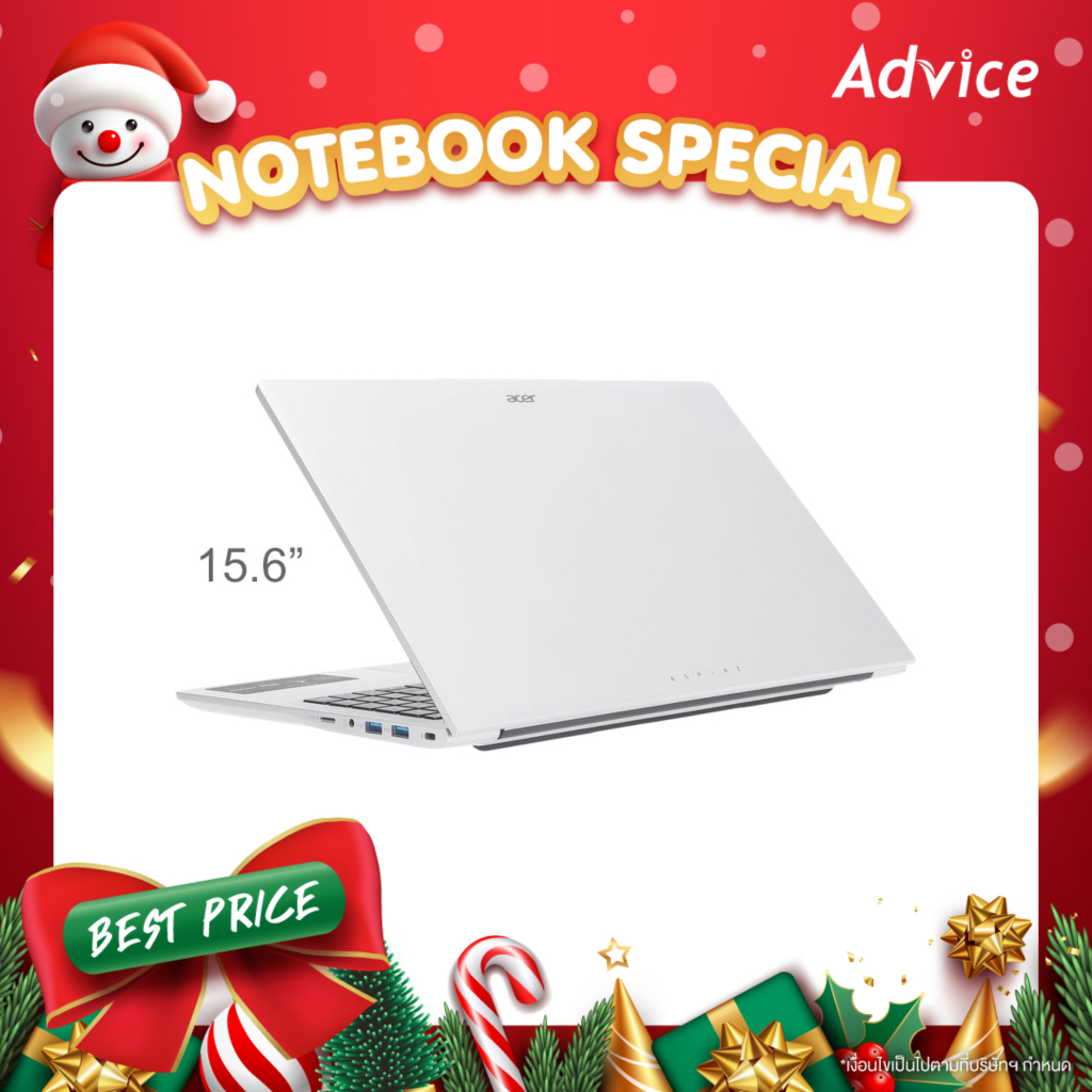Acer Notebook (โน๊ตบุ๊ค) Aspire Lite 15 AL15-52P-586H (Light Silver) - A0172421