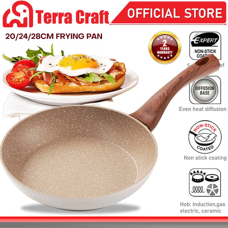 Terra Craft กระทะสำหรับผัดขนาด’20’ซม เครื่องใช้ในครัวเรือน กระทะ ต้ม ทอด แบบไม่ติดกระทะ เหมาะกับเตาทุกประเภท