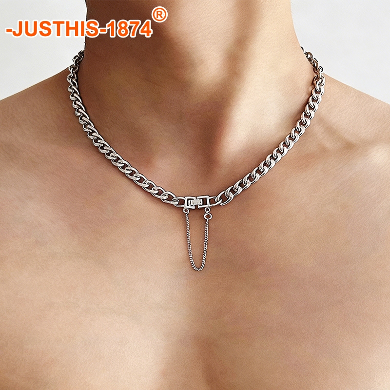 สร้อยคอคิวบา สไตล์ฮิปฮอป ขนาดกลาง เหมาะสำหรับคนส่วนใหญ่ 43+8ซม. ขัดเงา 6 ด้าน ทำจากเหล็กไทเทเนียม