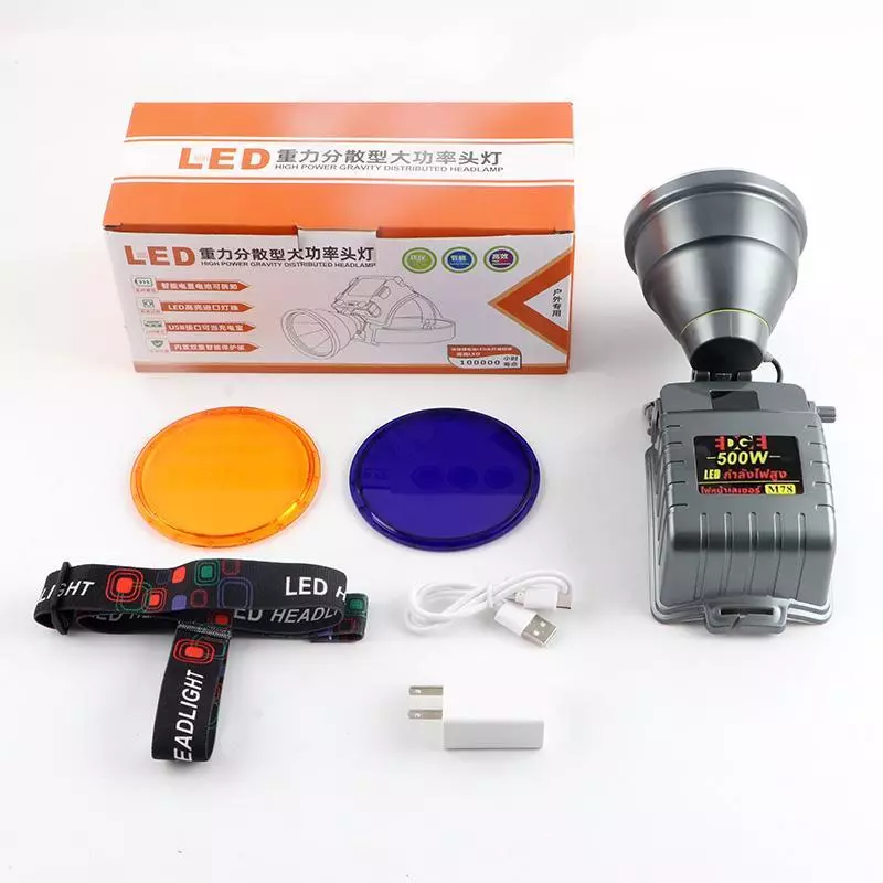 EDGE ไฟฉายคาดหัว M78 500W LED 10000mAh ชาร์จ USB thumbnail 9