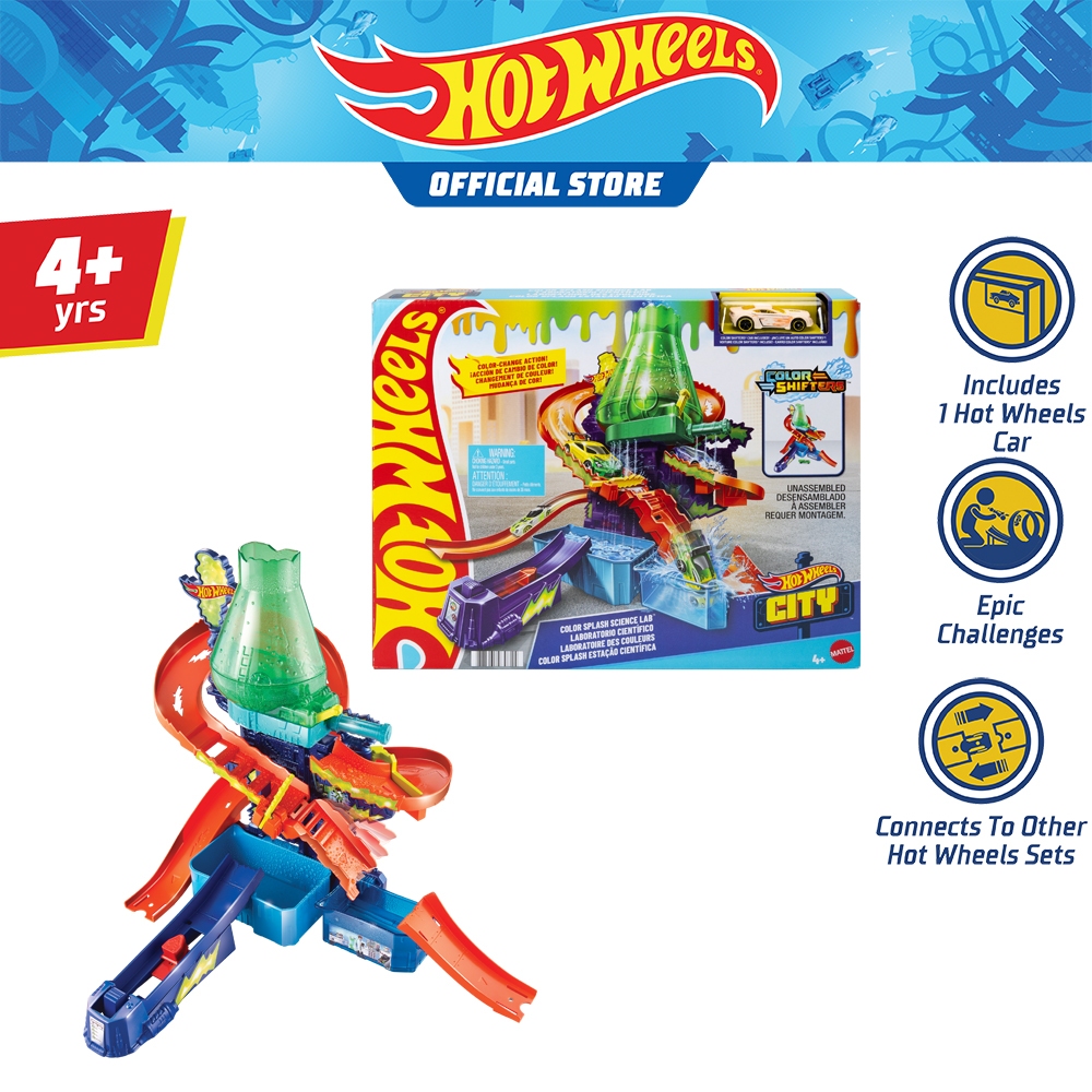 Hot Wheels Color Shifters Color Splash Science Lab Play Set ชุดฮอตวีลส์ห้องแล็บเปลี่ยนสีรถ CCP76 VN