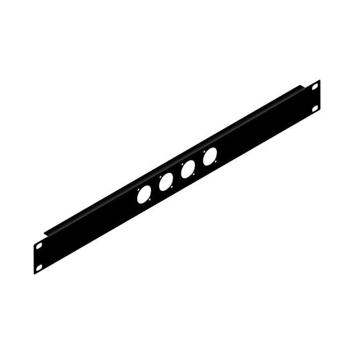 แผ่นเพลท XLR 4 ช่อง แผ่นเพลท1ยู 1U Rack Panels Punched for 4 x D-Series Connectors