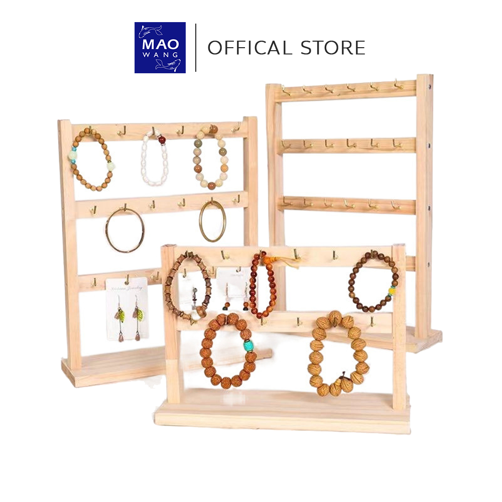 ชั้นโชว์สินค้า 2-4 ชั้น พร้อมตะขอ สไตล์มินิมอล Jewelry Display Stand