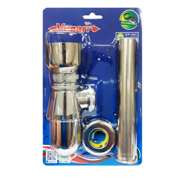 VEGARR V9015 ชุดท่อน้ำทิ้งพร้อมถ้วยใหญ่ปัสสาวะชาย สำหรับโถปัสสาวะชาย ถ้วยลองสแตนเลสแท้ เกรด 304