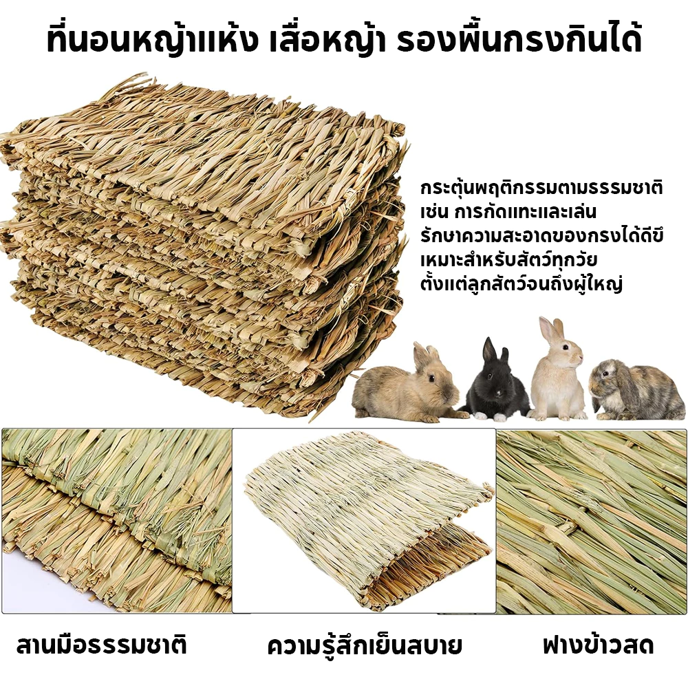 PETLUSCI ที่นอนหญ้าแห้ง เสื่อหญ้า สำหรับกระต่าย หนูตะเภา thumbnail 5