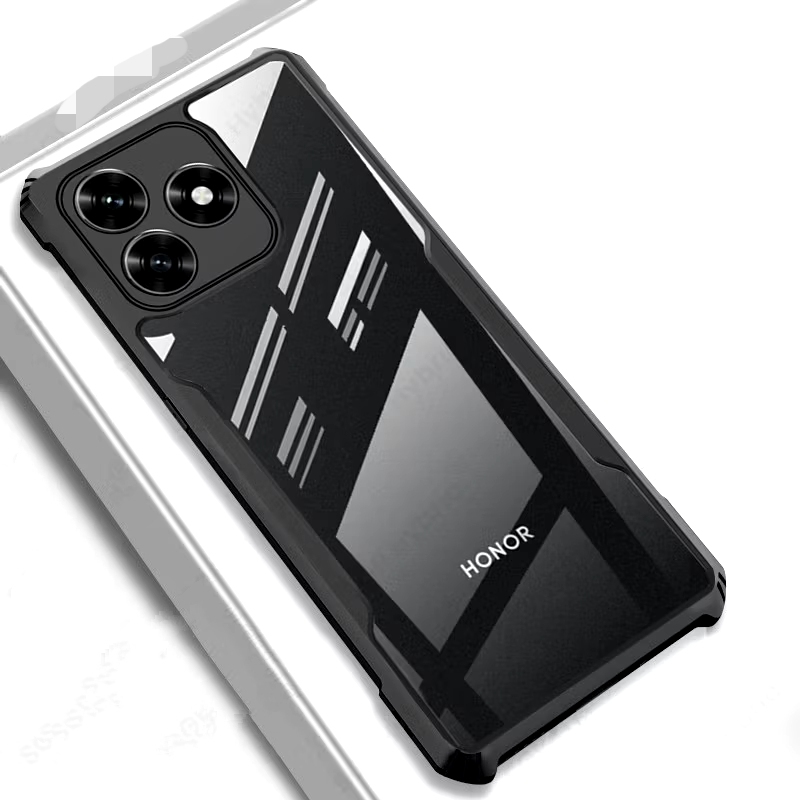 Honor X5c/Honor X5c Plusตรงรุ่น(ส่งในไทย)เคสกันกระแทกขอบสีหลังใสHONOR X5c Plus/HONOR X5c