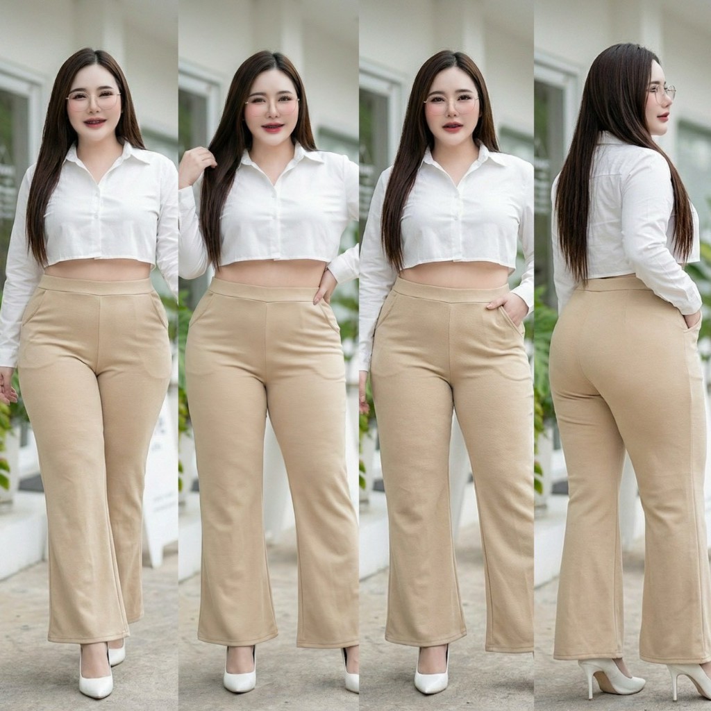 A27กางเกงขาม้าผ้าวูลเวฟ-มี3ไซส์ สาวอวบสาวพลัสไซส์ใส่ได้ เก็บทรงงานสวยเข้าทรง M เอว28-34   L เอว 34-38  XL เอว38-42"