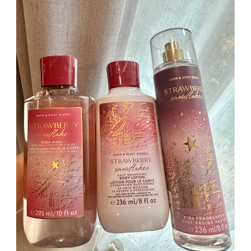 🔴มีส่งด่วน🔴แท้💯Bath and Body Works กลิ่น Strawberry Snowflakes พร้อมส่ง