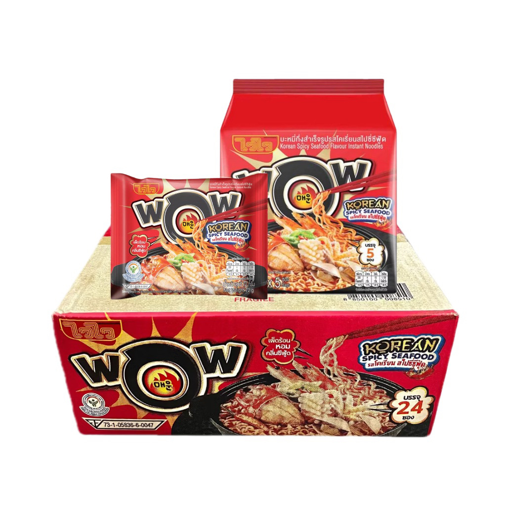 (ยกลัง24ซอง) ไวไวว้าว รสโคเรียนสไปซี่ซีฟู้ดWaiWai_WoW
