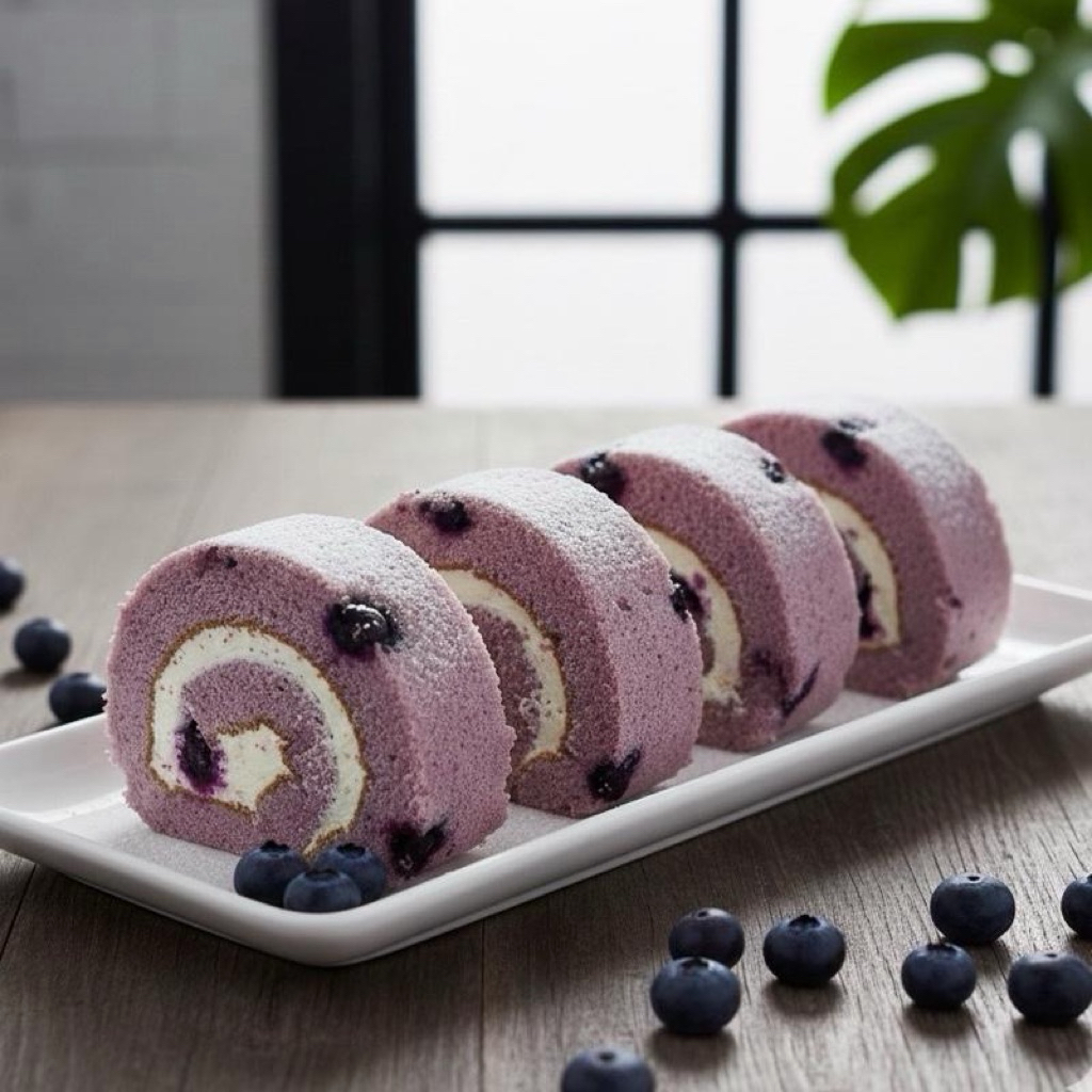 Blueberry soft rolls โรลบลูเบอรี่เนื้อนุ่มหอมอร่อย แบรนด์ UFM รหัสสินค้า UFM-23