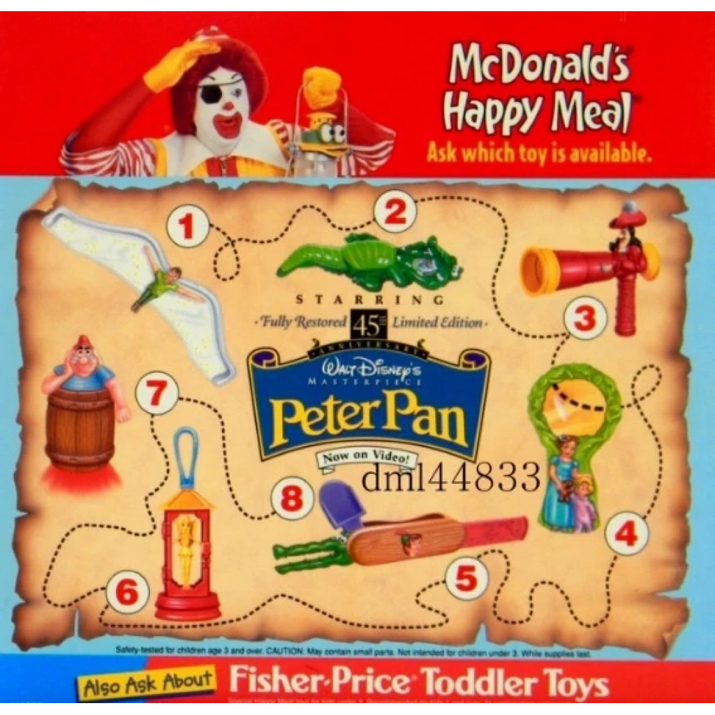 Mcdonalds Peter Pan vintage set มือสอง