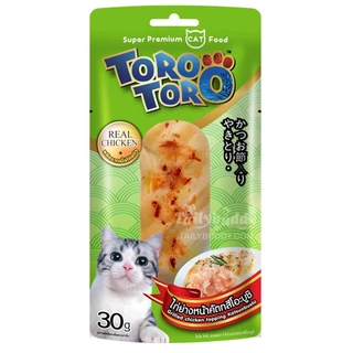 โหล12ซองToro toro โทโร โทโร่ ขนมแมว ปลาชิ้น ไก่ชิ้น ขนาด 30 กรัม