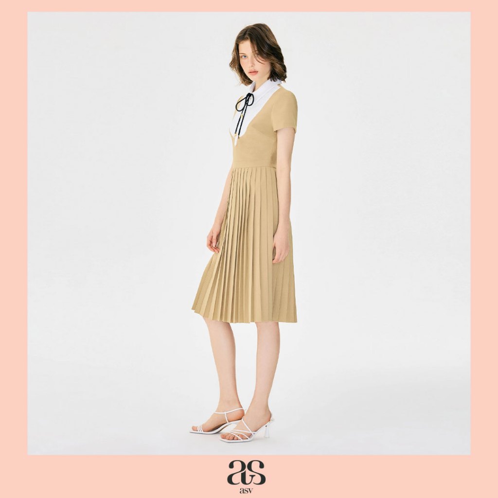 asv aw25 Kristin Midi Dress เดรสผู้หญิง แขนสั้น แต่งคอปก รูปที่ 5