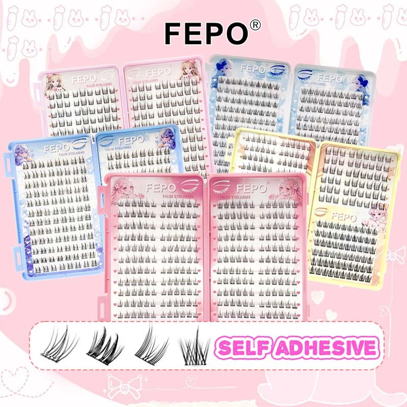 FEPO แผ่นขนตา 32 แถว ติดเองได้ ไม่ต้องใช้กาว ไม่เลอะเทอะ ดกสวยระดับมืออาชีพ